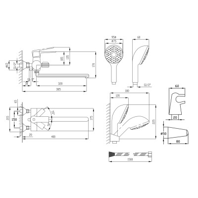 Смеситель для ванны Lidz (CRM) Spark 82 005-1 New Смеситель для ванны Lidz (CRM) Spark 82 005-1 New
