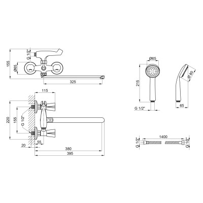 Смеситель для ванны Lidz (CRM) Mix 17 140 Смеситель для ванны Lidz (CRM) Mix 17 140