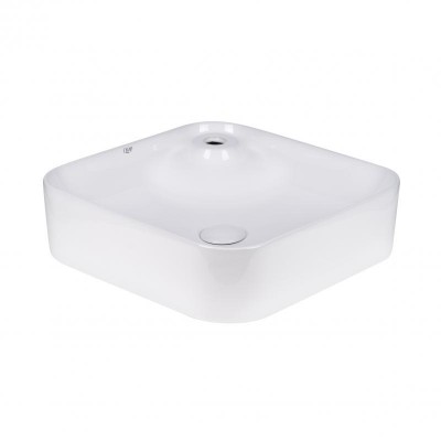 Раковина накладная Qtap Stork QT15112194W с донным клапаном