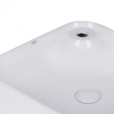 Раковина накладная Qtap Stork QT15112194W с донным клапаном