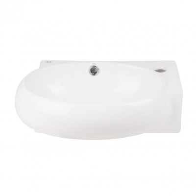 Раковина в ванную Qtap Leo 430x290x140 мм White с донным клапаном правая