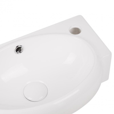 Раковина в ванную Qtap Leo 430x290x140 мм White с донным клапаном правая