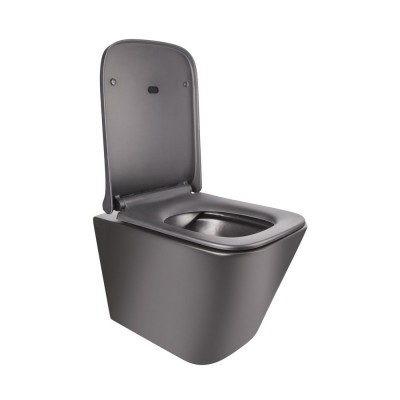 Унитаз подвесной Qtap Tern безободковый с сидением Slim Soft-close QT1733052ERMB Унитаз подвесной Qtap Tern безободковый с сидением Slim Soft-close QT1733052ERMB