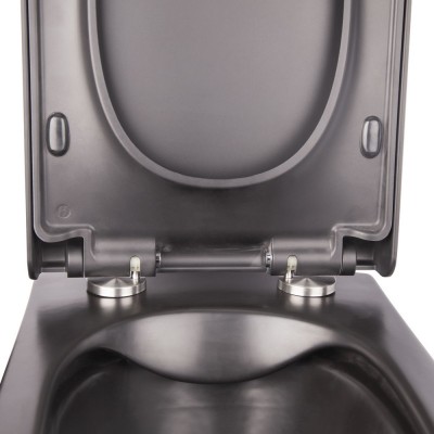 Унитаз подвесной Qtap Tern безободковый с сидением Slim Soft-close QT1733052ERMB Унитаз подвесной Qtap Tern безободковый с сидением Slim Soft-close QT1733052ERMB