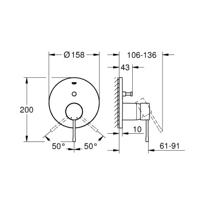 Внешняя часть смесителя для душа Grohe Essence 24058001