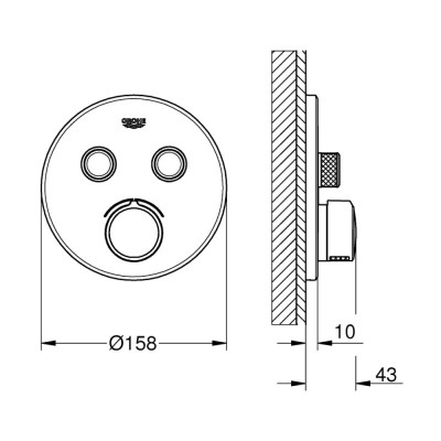 Внешняя часть смесителя для душа Grohe SmartControl 2914500
