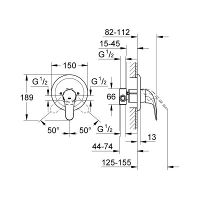 Смеситель скрытого монтажа для душа Grohe Euroeco 32742000 Смеситель скрытого монтажа для душа Grohe Euroeco 32742000