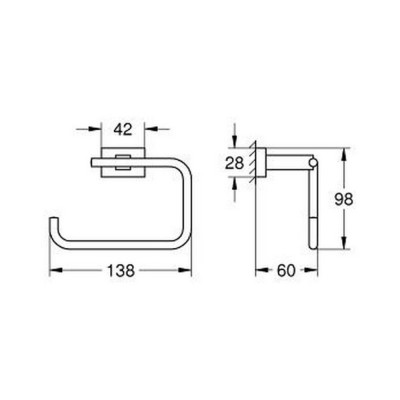 Держатель туалетной бумаги Grohe Essentials Cube 40507001 Держатель туалетной бумаги Grohe Essentials Cube 40507001