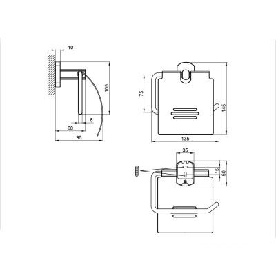 Держатель для туалетной бумаги бронза Q-tap Liberty 1151 ANT